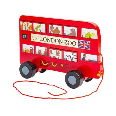 Bigjigs houten londen bus trekfiguur Bigjigs houten londen bus trekfiguur