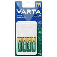 Varta Plug Charger voor 2/4 AA, AAA NiMH oplaadbare batterijen (incl 4x AA 2100 mAh batterijen), EU-stekker,Wit - thumbnail