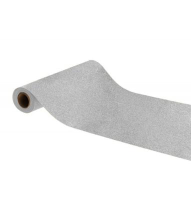Tafelloper Op Rol Zilver Glitter Premium (30x500cm)