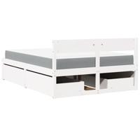Bed met lades en matras massief grenenhout wit 140x190 cm - thumbnail
