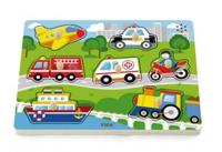 VIGA hout legpuzzel met geluid, transport, afm 33x22,5x3 cm, 1 stuk - thumbnail