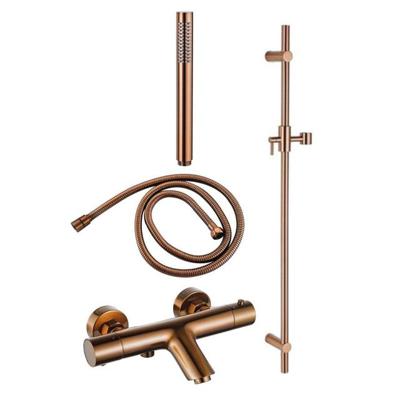 Fortifura Calvi Badkraan - met glijstangset - staafhanddouche - metalen doucheslang - geborsteld koper PVD SW970037/SW970053/SW970046/SW970048