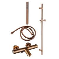 Fortifura Calvi Badkraan - met glijstangset - staafhanddouche - metalen doucheslang - geborsteld koper PVD SW970037/SW970053/SW970046/SW970048 - thumbnail