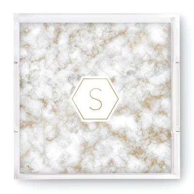 Acryl Dienblad Geo Marble gepersonaliseerd Acryl Dienblad Geo Marble gepersonaliseerd