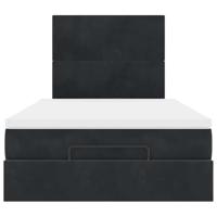 Ottoman bed met matrassen en LED's 120x200cm fluweel zwart - thumbnail
