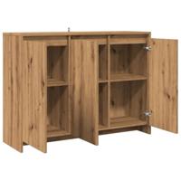 Dressoir 102x33x75 cm bewerkt hout artisanaal eikenkleurig - thumbnail