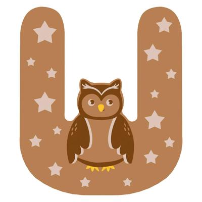 Small Foot - houten dieren kinderletter - u