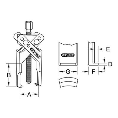 KS Tools 6205301 Poelietrekker Aantal haken: 2