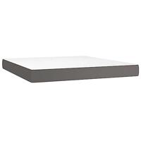 Boxspring met matras kunstleer grijs 160x200 cm - thumbnail