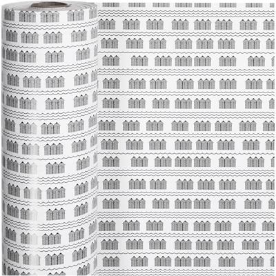 Creativ Company Inpakpapier, badhuis, b: 57 cm, 80 gr, zwart, wit, 150 m/ 1 rol
