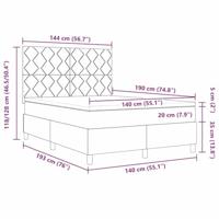 Boxspring bed met matras Lichtgrijs 140 x 190 cm Fluweel - thumbnail