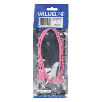 Data/oplaadkabel voor onder andere iPhone/iPad 1.00m (diverse kleuren)