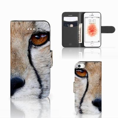 Apple iPhone 5 | 5s | SE | Telefoonhoesje | Met pasjeshouder | Cheetah