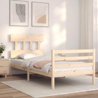Bedframe met hoofdbord massief hout - thumbnail