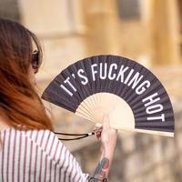Houten waaier It&apos;s Fucking Hot - Zwart - thumbnail