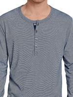 Schiesser Pyjama jeans blauw met knoopjes - thumbnail