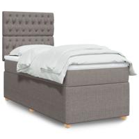 Boxspring met matras stof taupe 90x190 cm - thumbnail