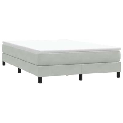Boxspring met matras fluweel lichtgrijs 160x220 cm