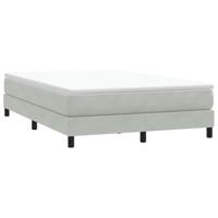 Boxspring met matras fluweel lichtgrijs 160x220 cm - thumbnail