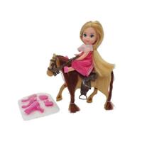 Basic Calleigh mini paard met pop + accessoires - thumbnail