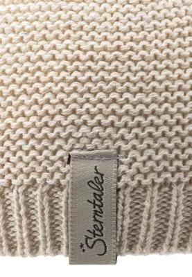 Gebreide muts met oren van biologisch katoen voor kinderen van STERNTALER zandbeige