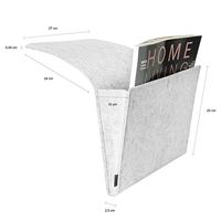 QUVIO Organizer voor bed of bank vilt grijs - thumbnail