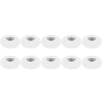 Spot Armatuur 10 Pack - Pragmi Pollon Pro - GU10 Inbouwspot - Rond - Wit - Aluminium - Verdiept - Ø82mm - thumbnail