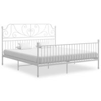 Bedframe metaal wit 200x200 cm - thumbnail