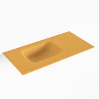 MONDIAZ LEX Ocher solid surface inleg wastafel voor toiletmeubel 60cm. Positie wasbak links - thumbnail