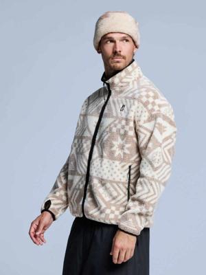 Poederbaas Sherpa Jacket Heren Four Seasons AOP White Multi-S Poederbaas Sherpa Jacket Heren Four Seasons AOP White Multi-S
