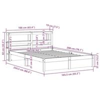 Bedframe met hoofdbord massief grenenhout 160x200 cm - thumbnail