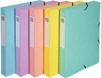 Exacompta Aquarel elastobox uit glanskarton, ft A4+, rug van 4 cm, met 3 kleppen, geassorteerde kleuren - thumbnail