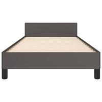Bedframe met hoofdbord kunstleer grijs 100x200 cm - thumbnail