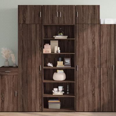 Hoge kast 70x41x185 cm bewerkt hout bruin eikenkleur
