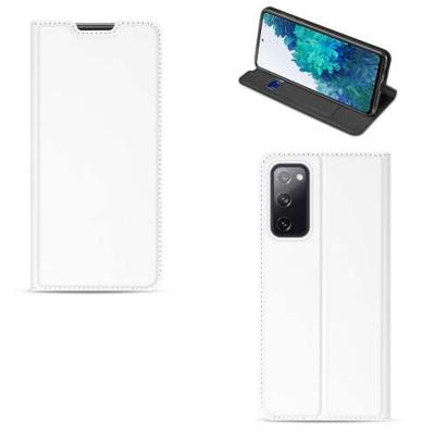 Samsung Galaxy S20 FE Hoesje Wit met Pasjehouder Samsung Galaxy S20 FE Hoesje Wit met Pasjehouder