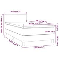 Boxspring met matras stof crèmekleurig 80x200 cm - thumbnail
