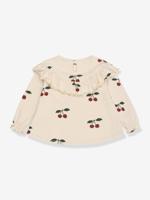 Blouse met ruches voor meisjes met glitterdetails KONGES SLOJD beige - thumbnail