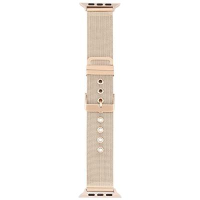 By Qubix - Milanese met gesp bandje - Vintage goud - Compatible met Apple Watch 44mm / 45mm / 46mm / 49mm - Compatible Apple watch bandjes