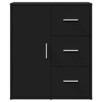 Dressoir 60x31x70 cm bewerkt hout zwart - thumbnail