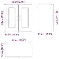 Keukenwandkast Kalmar bewerkt hout gerookt eikenkleurig - thumbnail