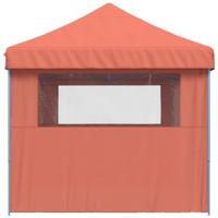Partytent inklapbaar pop-up met 3 zijwanden terracottakleurig - thumbnail