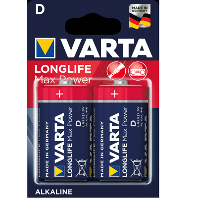 Varta Longlife Max Power D 2-pack Batterijen
