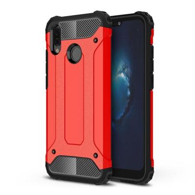 Voor Huawei P20 Lite Full-body Cover ruige TPU + PC combinatie back cover (rood)
