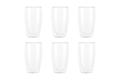 Bodum Dubbelwandige latte macchiato glazen Pavina - gepatenteerd ventiel - 450 ml - 6 stuks