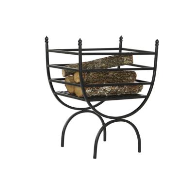 Houtopslag DKD Home Decor Zwart Staal 48 x 30 x 57 cm Houtblok standaard