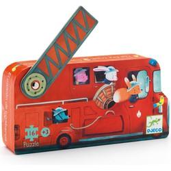 Puzzel De brandweerwagen 16 items DJECO multi-gekleurd Puzzel De brandweerwagen 16 items DJECO multi-gekleurd