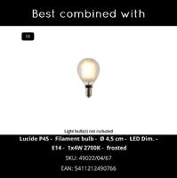 Lucide CHAGO - Tafellamp - 1xE14 - Wit - thumbnail