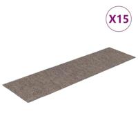 VidaXL 15 st trapmatten zelfklevend rechthoekig 76x20 cm crèmekleurig - thumbnail