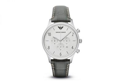 Emporio Armani Heren Classic AR1861 grijs lederen quartz horloge Emporio Armani Heren Classic AR1861 grijs lederen quartz horloge
