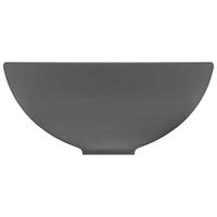 Wastafel rond 32,5x14 cm keramiek mat donkergrijs - thumbnail